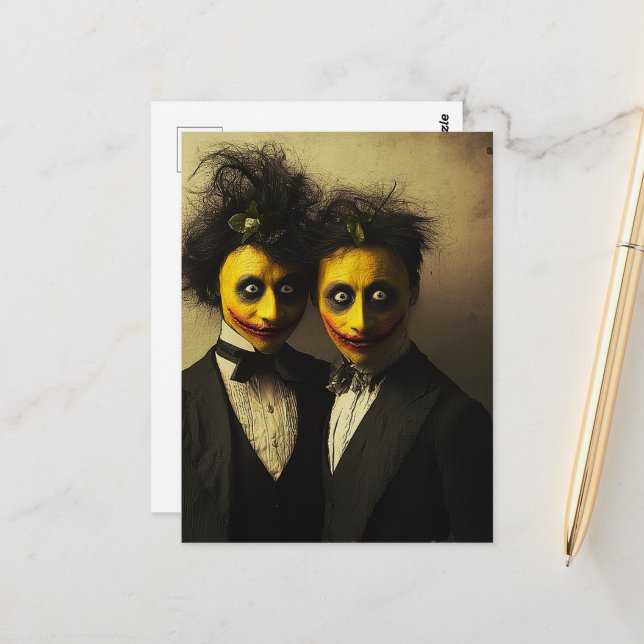 Die schrecklichen Zitronenleute Postkarte (Vorderseite/Rückseite Beispiel)