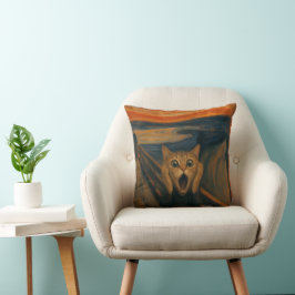 Die schreiende Katze Parodie Klassische Kunst Lust Kissen