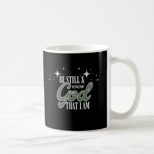 Die Schrift ist still und weiß Kaffeetasse (Rechts)