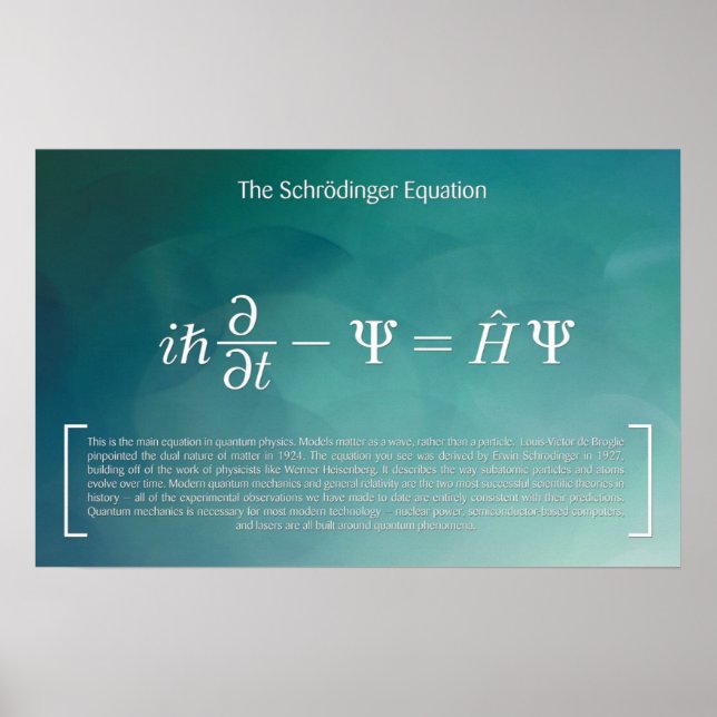 Die Schrödinger Gleichung - Mathematik Poster (Vorne)