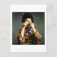 Die schüchterne Geisha Vintage alte japanische Han