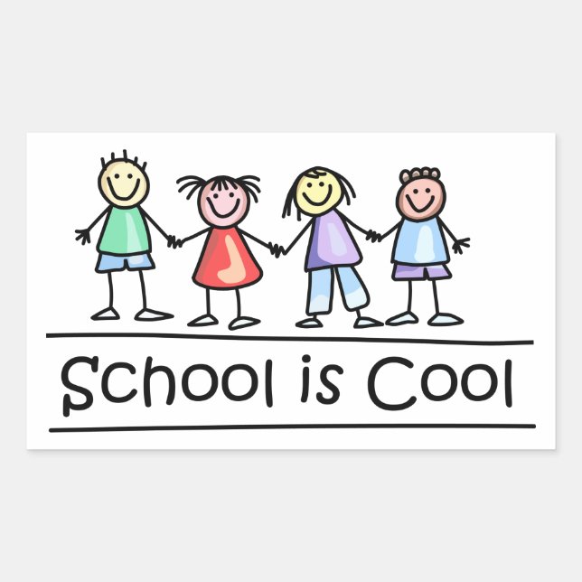 Die Schule ist Cool Rechteckiger Aufkleber (Vorderseite)