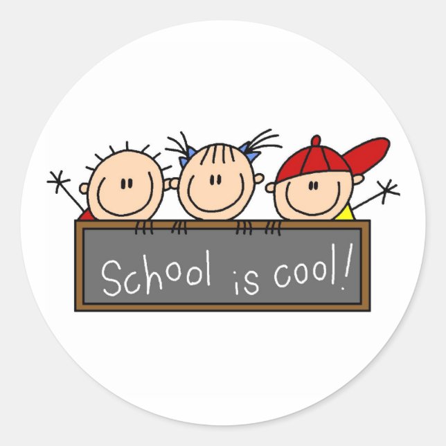 Die Schule ist Cool Runder Aufkleber (Vorderseite)