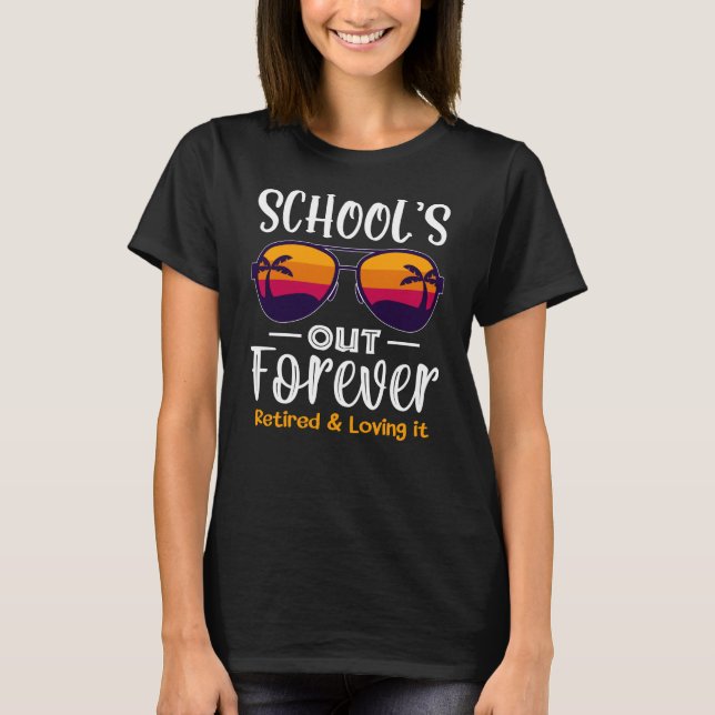 Die Schule ist ewig draußen, Retro-Sonnenbrille Ru T-Shirt (Vorderseite)