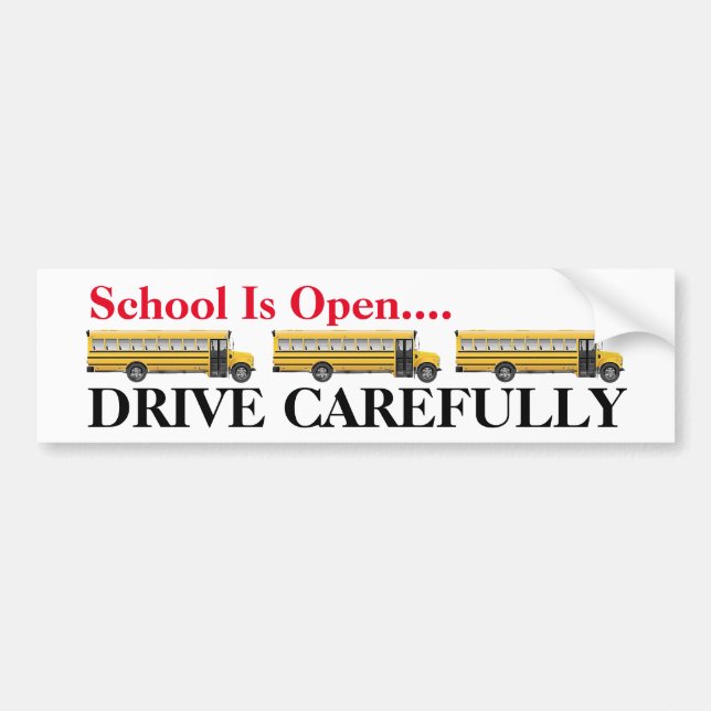 Die Schule ist offen, vorsichtig fahren Autoaufkleber (Vorne)