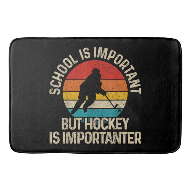 Die Schule ist wichtig, aber Hockey ist wichtig fü Badematte (Vorderseite)