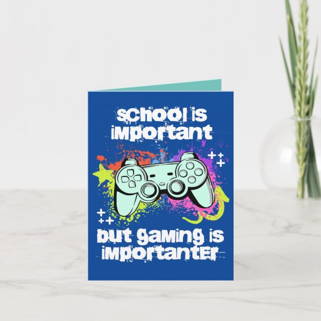 Die Schule ist wichtig, das Spielen ist wichtig Karte (Vorderseite)
