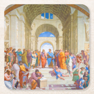 Die Schule von Athen, Raphael Rechteckiger Pappuntersetzer