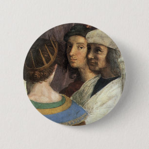 Die Schule von Athen von Raffael, Vintage-Renaissa Button