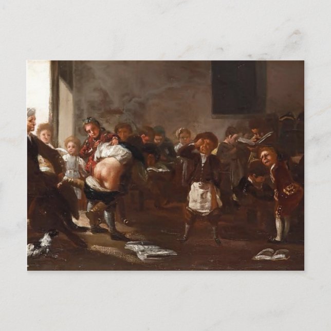 Die Schulszene von Francisco Goya Postkarte (Vorderseite)