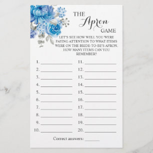 Die Schürze Dusche Blue Blume Game Card Flyer