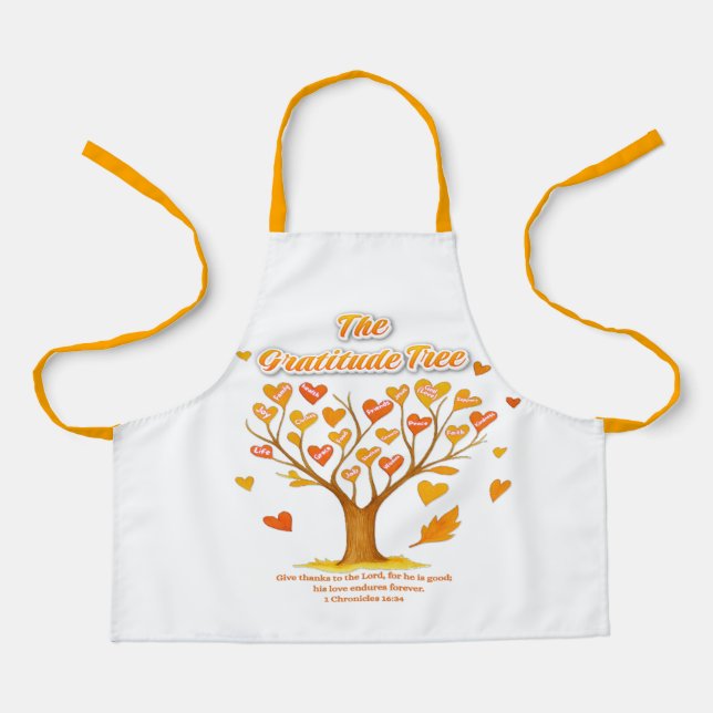 Die Schürze "The Gratitude Tree" für Kinder (Vorderseite)