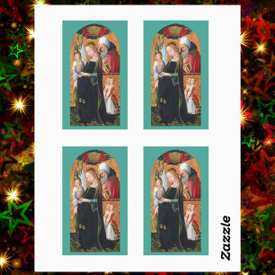 Die schwangere Madonna mit dem Heiligen Joseph 4-U Rechteckiger Aufkleber