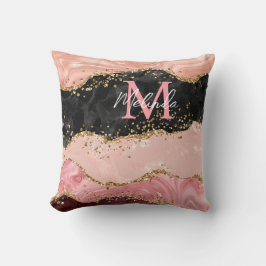 Die schwarz-rosa Sequins Agate Kissen