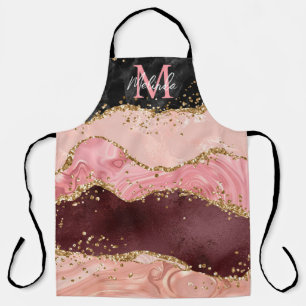 Die schwarz-rosa Sequins Agate Schürze