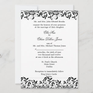Die Schwarz-Weiß-Hochzeit von Sarah Jane Einladung