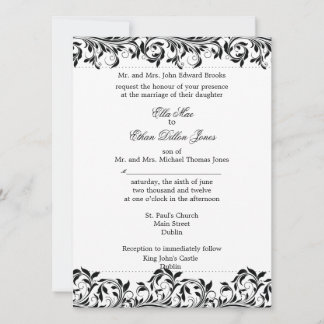 Die Schwarz-Weiß-Hochzeit von Sarah Jane Einladung