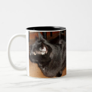 DIE SCHWARZE CAT-Tasse Zweifarbige Tasse