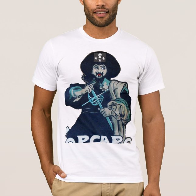 DIE SCHWARZE CORSAIR SKULTUR UND LILIE T-Shirt (Vorderseite)