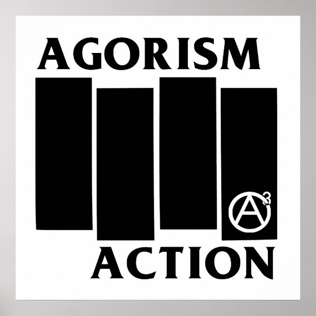 Die schwarze Flagge des Agorismus Anarchie Poster (Vorne)
