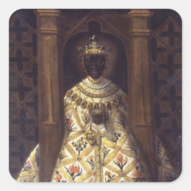 Die schwarze Jungfrau in der Chadaraita Quadratischer Aufkleber (Vorderseite)