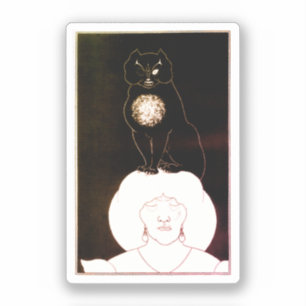 Die schwarze Katze, Aubrey Beardsley Aufkleber