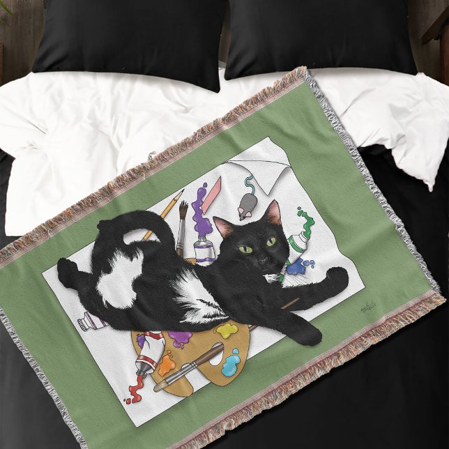 Die schwarze Katze des Künstlers Decke (Von Creator hochgeladen)