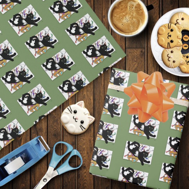 Die schwarze Katze des Künstlers Geschenkpapier (Von Creator hochgeladen)