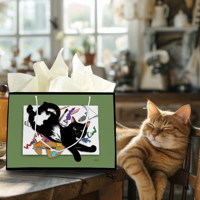 Die schwarze Katze des Künstlers Große Geschenktüte (Von Creator hochgeladen)