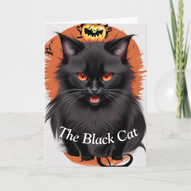 Die Schwarze Katze Halloween-Karte Feiertagskarte (Vorderseite)
