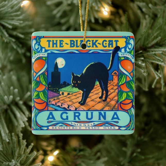 Die schwarze Katze Keramik Keramikornament (Baum)