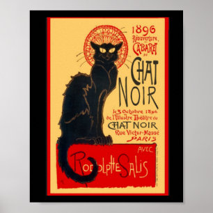 Die Schwarze Katze, Le Chat Noir, Art Poster