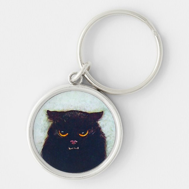 Die schwarze Katze Schlüsselanhänger (Vorne)