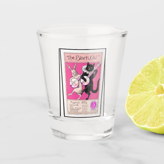 Die schwarze Katze Schnapsglas (Vorderseite)