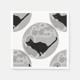 Die schwarze Katze Serviette