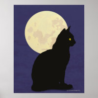Die schwarze Katze und der Mond