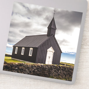 Die Schwarze Kirche Budir, Island Aufkleber
