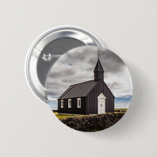 Die Schwarze Kirche Budir, Island Button