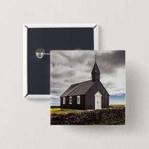 Die Schwarze Kirche Budir, Island Button