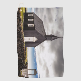Die Schwarze Kirche Budir, Island Golfhandtuch