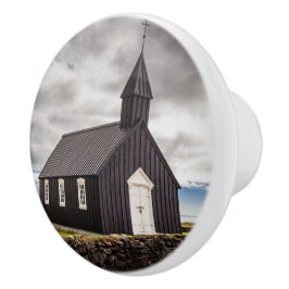 Die Schwarze Kirche Budir, Island Keramikknauf