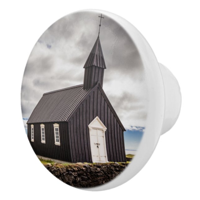 Die Schwarze Kirche Budir, Island Keramikknauf (Rechts)