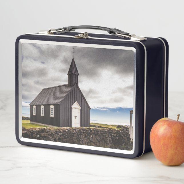 Die Schwarze Kirche Budir, Island Metall Brotdose (Beispiel)