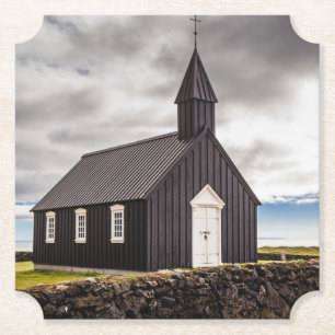 Die Schwarze Kirche Budir, Island Untersetzer