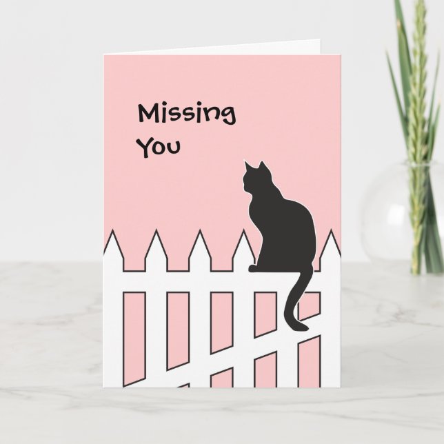 Die schwarze vermisste Katze kommen Sie bitte Karte (Vorderseite)