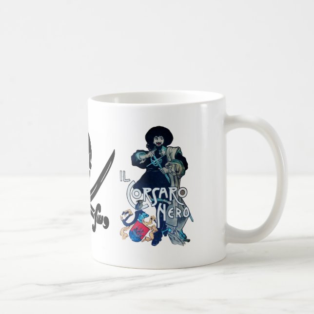 DIE SCHWARZEN KORSAIR-SKULL-GESCHALTETEN SCHWERTER KAFFEETASSE (Rechts)