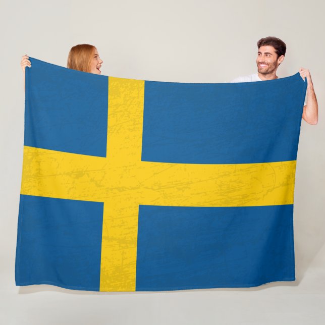 Die schwedische Flagge - ein Tapisserie des schwed Fleecedecke (Beispiel)