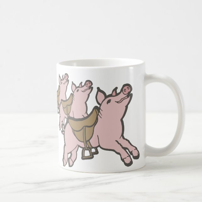 Die Schweine sind bereit zum Fliegen der Tasse des (Rechts)