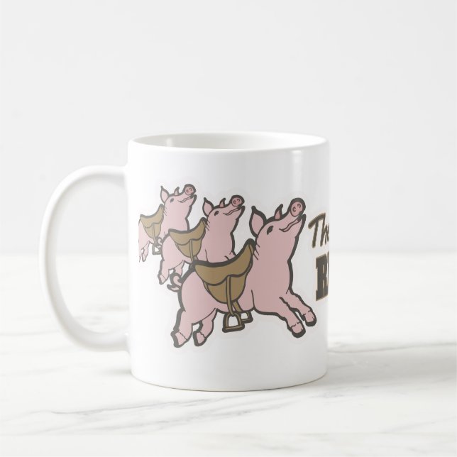 Die Schweine sind bereit zum Fliegen lustige Tasse (Links)