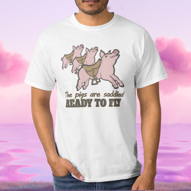 Die Schweine sind bereit zum Fliegen Slogan-Abschl T-Shirt (Von Creator hochgeladen)